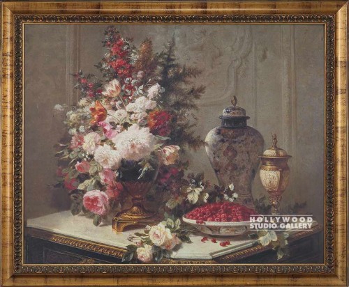 44x52" Robie Tulips Flowers Raspb/Orn