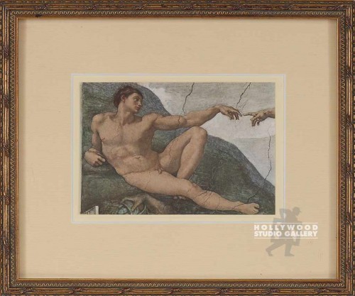 8X10 MICHELANGELO MALE NUDE/ GOLD