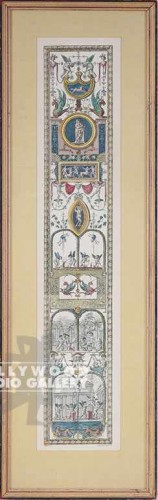 37x13 Antique Vertical Engraving