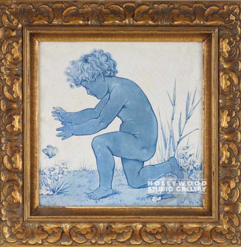 17X17"Lil Boy-Butterfly/Frmd Tile