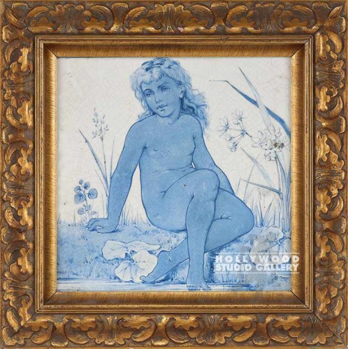 17X17"Lil Girl Sitting/Frmed Tile