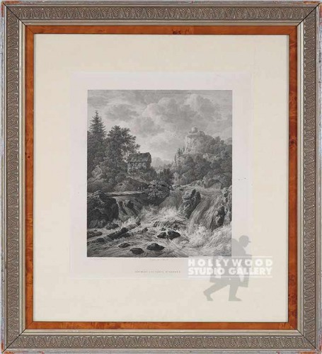 26X24 ANTQ. RIVERSCAPE ENGRV/DBL FR