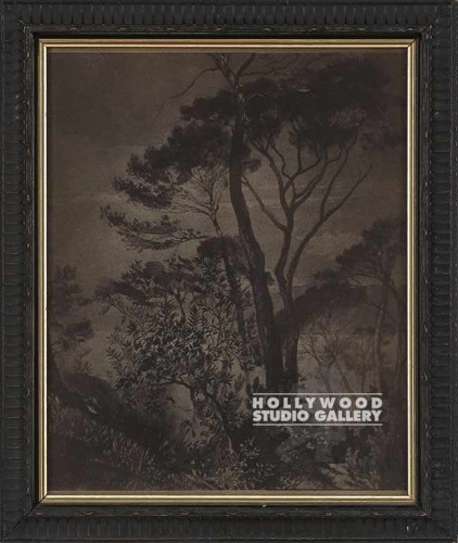 14X12 B/W SEPIA TREES/ ORNATE BLK