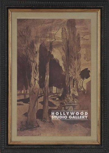 19X14 B/W SEPIA TREESCAPE/ORNAT BLK