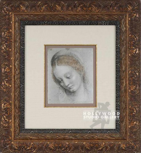 27X24 LUINI HEAD OF WOMAN/ ORN.GOLD