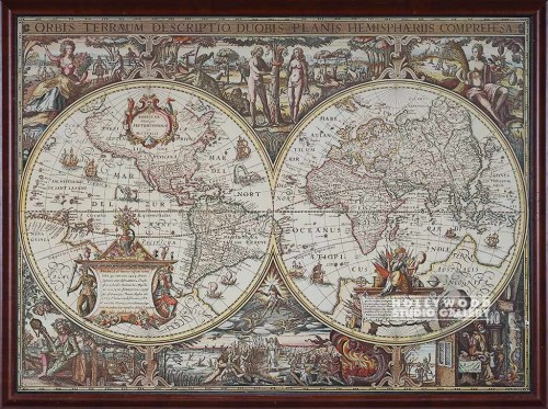 46x52 OLDE WORLD MAP/ VENEER