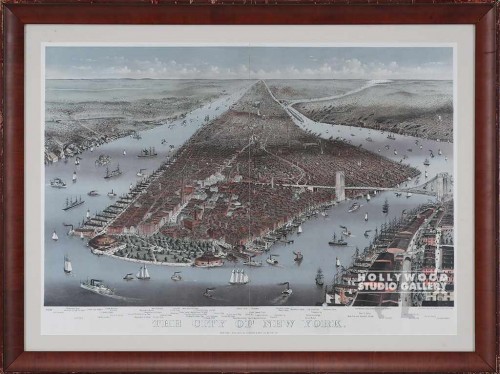 28X37 VINT.NY CITY-RIVERS/CHERRY FR