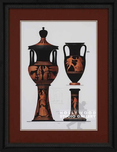 31X24 2GREEK VASES XIV-XV-RUST/BLK