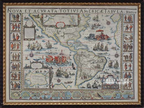 43X58 ILLUSTRATED MAP AMERICAS GOLD