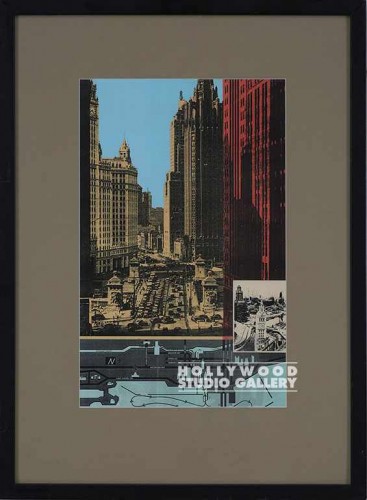 24X18 RF CHICAGO COLLAGE/BLACK FRM