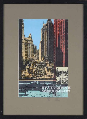 24X18 RF CHICAGO COLLAGE/BLACK FRM