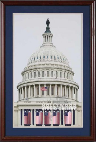 35X24 VIOLA CAPITOL INAUG-FLAGS/WD