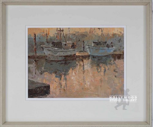 21X25 WARM BOATSCAPE ORIG/LT WOOD