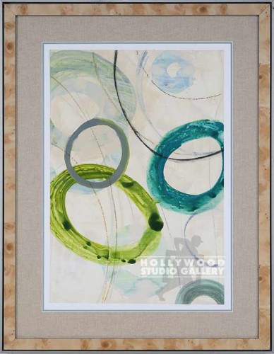 36X28 FUKUSHIMA LIME-TEAL CIRCLES/2