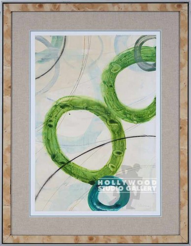 36X28 FUKUSHIMA LIME-TEAL CIRCLES/2
