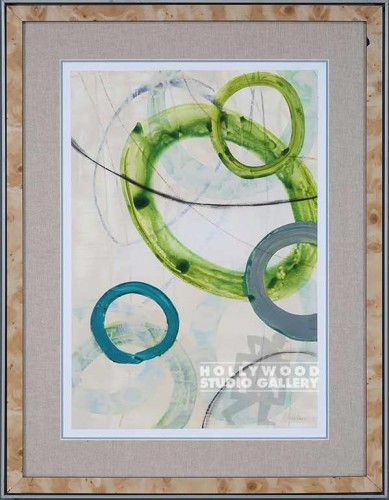 36X28 FUKUSHIMA LIME-TEAL CIRCLES/2