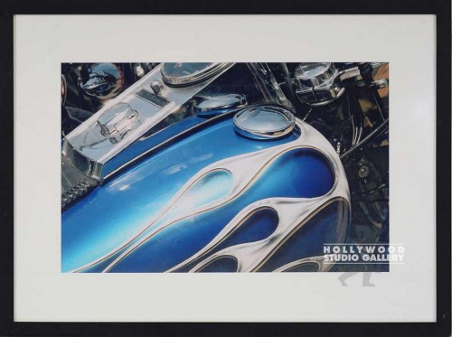 24X33 JJ BLUE FLAME MOTORCYCLE/BLK