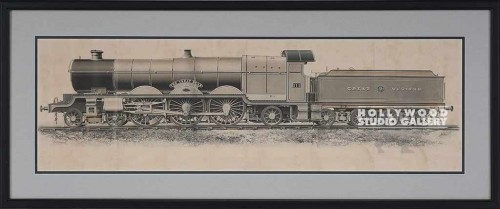 17X41 ANTQ.TRAIN LITHO-GRAY MAT/BLK