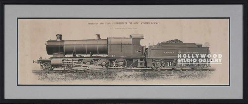 17X41 ANTQ.TRAIN LITHO-GRAY MAT/BLK