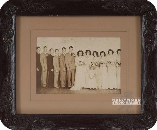 10x12 SEPIA WEDDING PHOTO/WOOD FRME