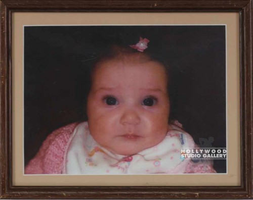 9X12 CLR PHT BABY W/ PINK BOW