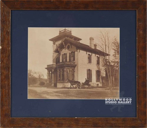 22x25 SEPIA VICTORIAN HOUSE/BLU MAT