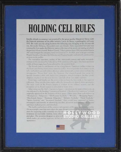 15X12 HOLDING CELL RULES/FRAMED