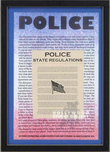 18X13POLICE/BLK FRM/EAGLE IN CENTER