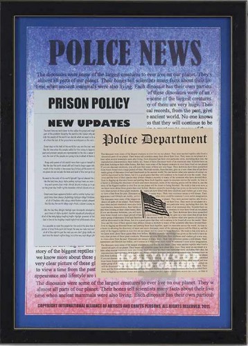18X13 POLICE NEWS/BLK FRM/FLAG