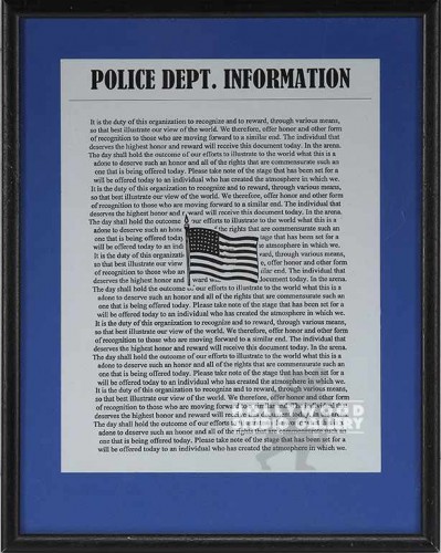 15X12 POLICE DEPT./INFO/ BLK FRM