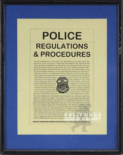 15X12 POLICE REGULATIONS/ BLK FRM