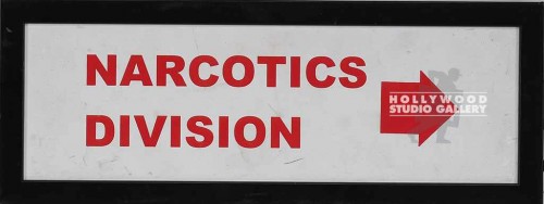 5X13 NARCOTICS DIVISION SIGN FRAMED