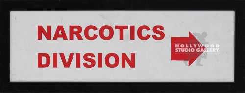 5X13 NARCOTICS DIVISION SIGN FRAMED
