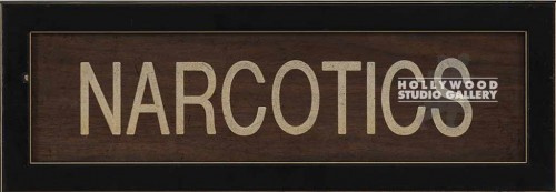 5X15 BLK WOOD FRM/ SIGN/"NARCOTICS"