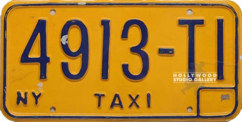 6X12 N.Y. TAXI LICENSE PLATE/UNFRAMED