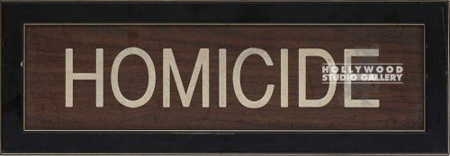5X15 BLK WOOD FRM/ SIGN/"HOMICIDE"