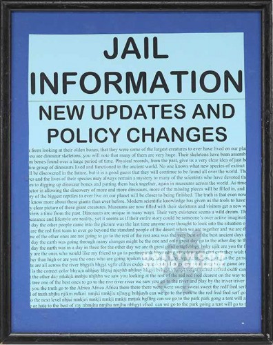 15X12 JAIL INFO/ BLACK FRM
