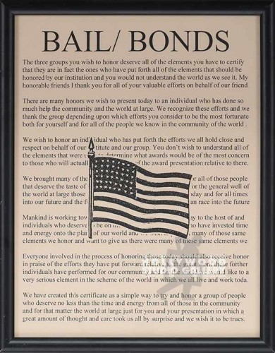 12X9 BLK WD FRM/ BAIL/BONDS