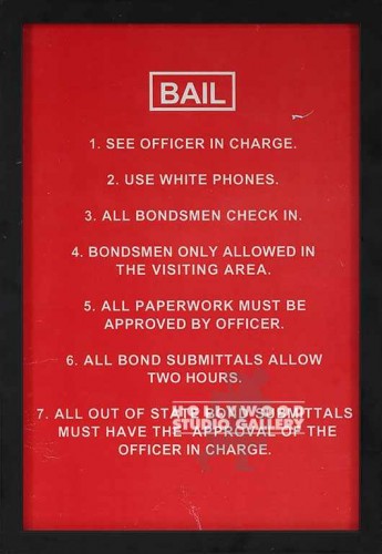 13x9 POLICE BAIL RULES/BLACK FRAME