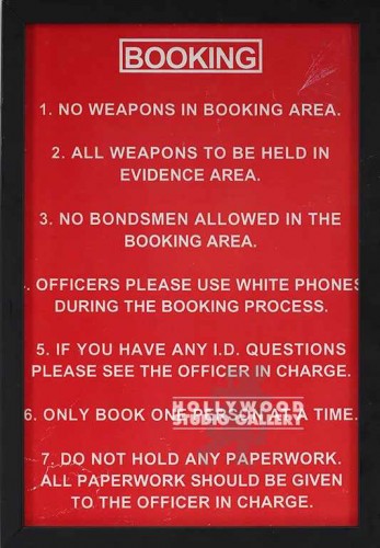 13x9 POLICE BOOKING RULES/BLACK