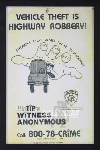 18x12 POLICE VEHICLE THEFT SIGN/BLACK