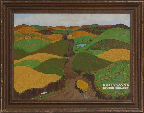 23x29 Primitive Landscape/Frmd/Canv