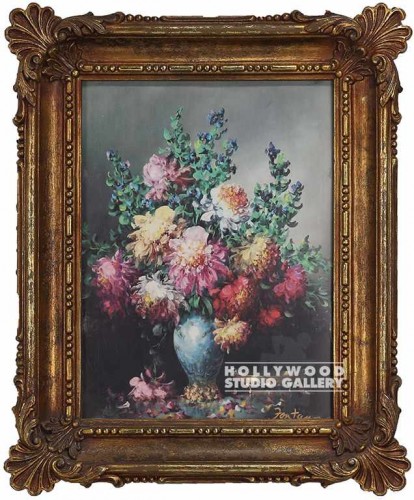 22X18 FLORAL/GLD ORNATE FRM/PLASTIC