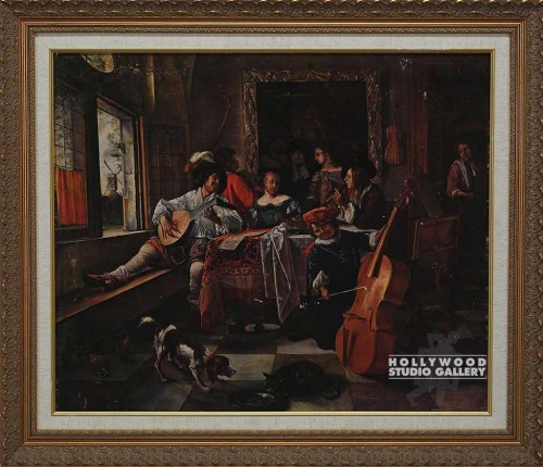 26x29 Euro-Tavern Scene/Gold Frame