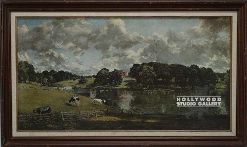 25x41 Lake & Cows Eating Grass