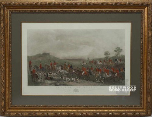 34x45 Fox Hunt/Gold Ornate Frame