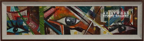 66X19 ALBERT CUBISM COLLAGE/WALNUT