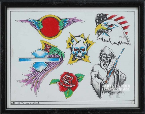 9X12 TATTOO FLASH #A27 / BLACK