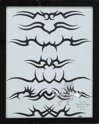 15X12 TATTOO FLASH #660 B/W TRIBAL