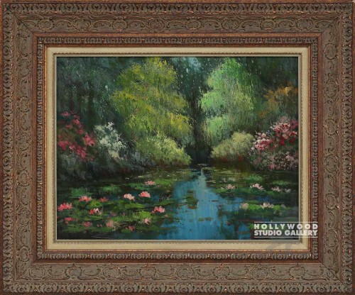 19X23 LILY POND-TREES/ORNATE GOLD